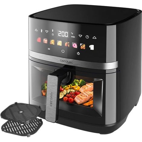 Cecotec Friggitrice ad Aria 8 L con Doppio Grill Cecofry&Grill Duoheat 8000 Hot. 2200 W, Doratura Perfetta e Sapore di Griglia nelle Carni, Temperatura tra 80-200 °C, 8 Menu e Finestra (1/5)