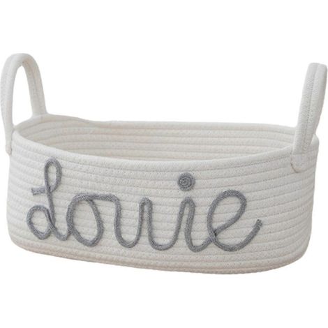 Panier de rangement en corde avec poignées pour petits objets du quotidien, gris (1/4)