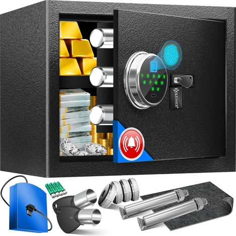 KESSER® Caja fuerte electrónica con huella & llave - negro, L (1/5)