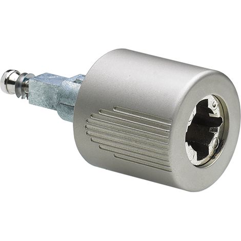 Zylinderdrehgriff Typ 44.5 links, vernickelt, mit Griffrillen (1/2)