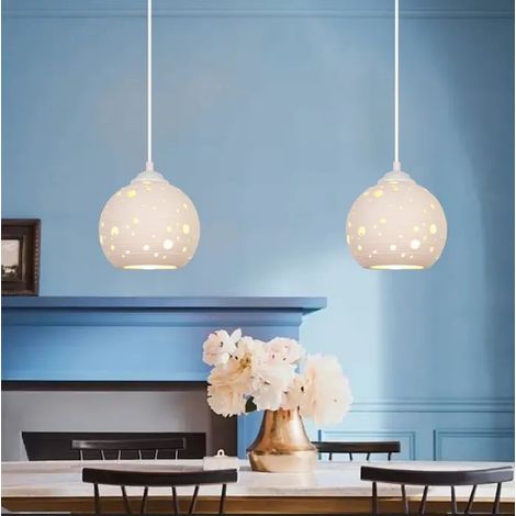 2pcs Suspension Luminaire Moderne Lustre Abat-jour en Céramique Design Planète Lampe de Plafond Style Nordique pour Enfants (1/5)