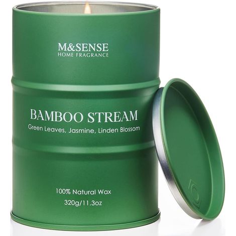 Natürliche Bambus-Duftkerze Aromatherapie 320g 70h Brenndauer (1/5)