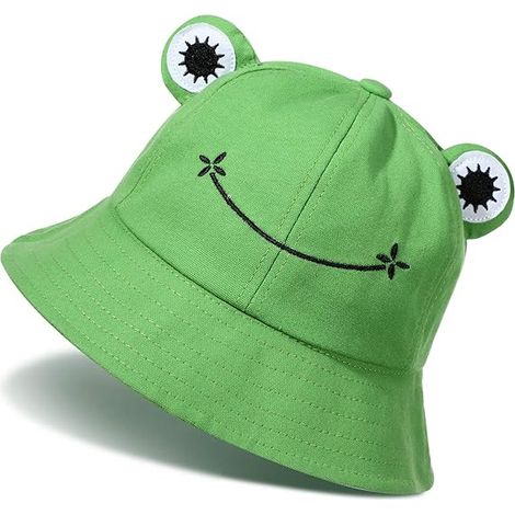 Chapeau bob grenouille mignon, casquette de pêcheur de plage, casquette de protection solaire d'été pour adultes (1/5)