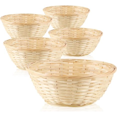 5x Panier en raphia de couleur naturelle pour la décoration - décoration de pâques - nid de pâques - panier 20x7cm (Panier à herbe - 5 pièces) (1/3)