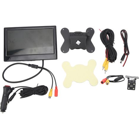 Moniteur de recul embarqué de 7 pouces, 12-24 V, écran LCD couleur haute définition grand angle de 170 degrés, entrée vidéo bidirectionnelle, convient aux camions, remorques, fourgonnettes et autres v (1/5)