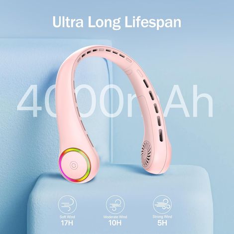 Ventilatore da Collo Portatile – Batteria 4000mAh, 3 Velocità, Silenzioso – ABS/TPU di Qualità, Design Elegante – Ideale per Sport, Ufficio e Viaggi (1/4)