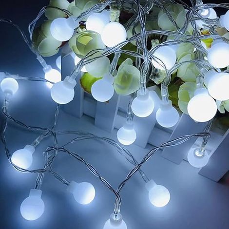 Guirlande Lumineuse LED Boule - 4 5 V CC - Étanchéité IP44 - Pour Jardin Patio Balcon Chambre - Fonctionne sur Piles AA - 1 Pièce (1/5)