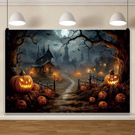 Fond pour Halloween, décoration murale haut de gamme pour une ambiance festive, bannière photo - 180 x 210 cm - Style 14