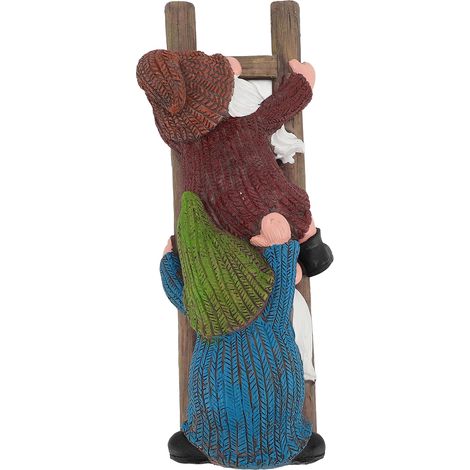 statue jardin exterieur-Statue de Gnome Résine en Échelle - Figurine Amusante de Jardin Climbing pour Pelouse et Porche - Cadeau Unique (Modèle : 250x82x65mm) (1/5)
