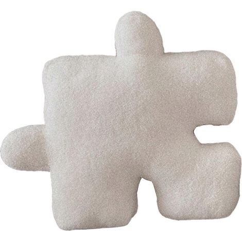 Oreiller puzzle en peluche, oreiller de forme irrégulière, oreiller puzzle amusant, blanc (1/5)