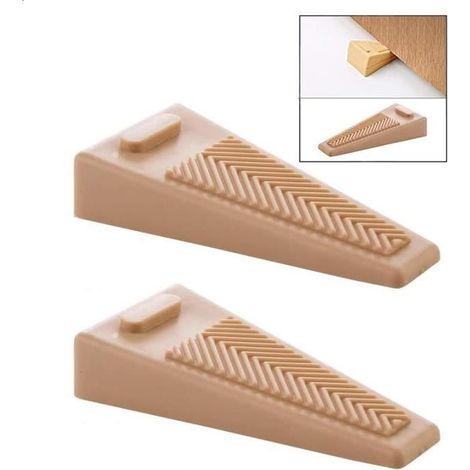 Cale de Porte - Non toxique - Silicone - Antidérapante - 2 pièces - Beige (1/4)