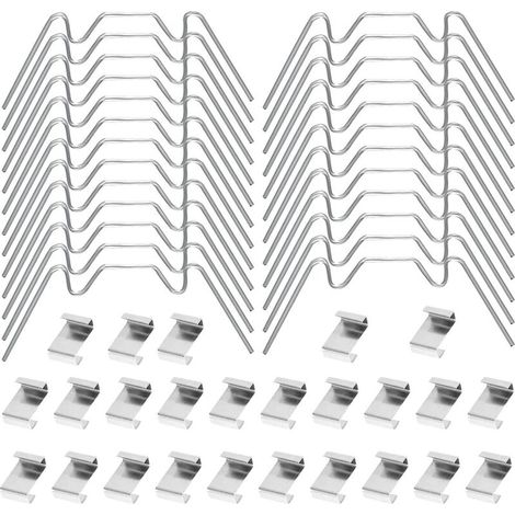 Lntyq Clips de verre de serre 60pcs, clips de fixation de vitre de verre de serre en acier inoxydable (1/5)