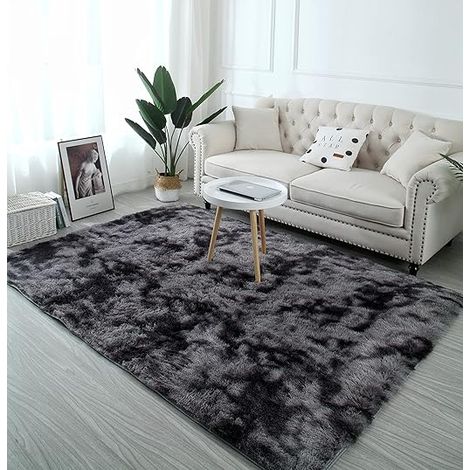 Tappeto per soggiorno 60×160 cm (grigio scuro) Design moderno a pelo lungo, antiscivolo per interni, arredamento moderno, ultra morbido, per la casa e la cameretta dei bambini. (1/5)