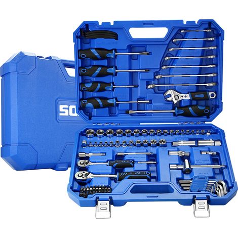 Coffret à Outils, Jeu de Douilles Tournevis à Cliquet, Kit d'outils pour la Maison, pour la Réparation de Voitures, Garage, Maison, Bureau, lieu de Travail et l'atelier (1/5)