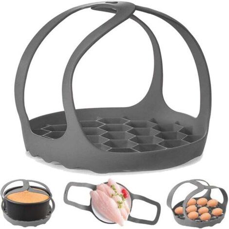 Schnellkochtopf mit Tragegurt, Silikon-Backform mit Tragegurt für 6-Quart-/8-Quart-Instant-Pot-/Multifunktionskocher, Dampfgarer mit Verbrühungsschutz, Kochutensilien-Heber, BPA-freier Silikon-Eierdäm