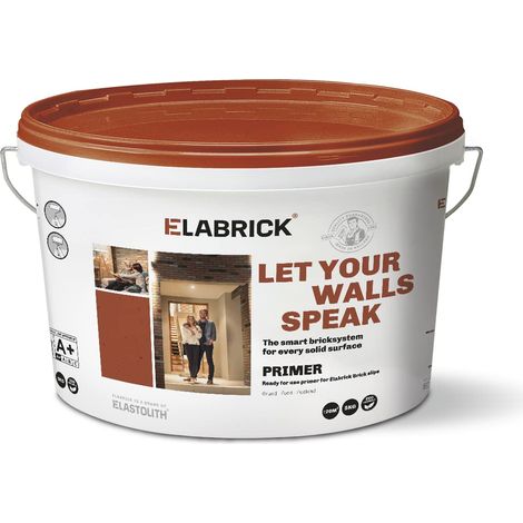 Primer, aggrappante, fondo per mattoni Elabrick, 5kg, pronto all'uso, Bianco. Copre 20m², adatto sia per uso indoor che outdoor. (1/5)