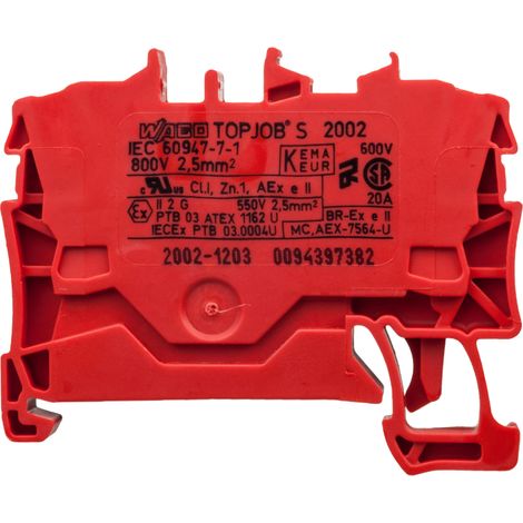 Conector de barra colectora de 2 hilos, 2,5 mm², rojo, 2002-1203 topjobs