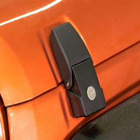 Suitable for 2018-2022 Jeep Wrangler JL models, original factory hood latches, hood locks, and engine hood buckle locks. (1/4)
