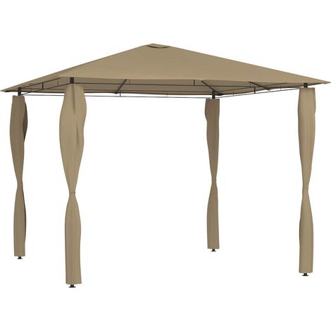 vidaXL Cenador con cubiertas de postes taupé 3x3x2,6 m 160 g/m² (1/4)