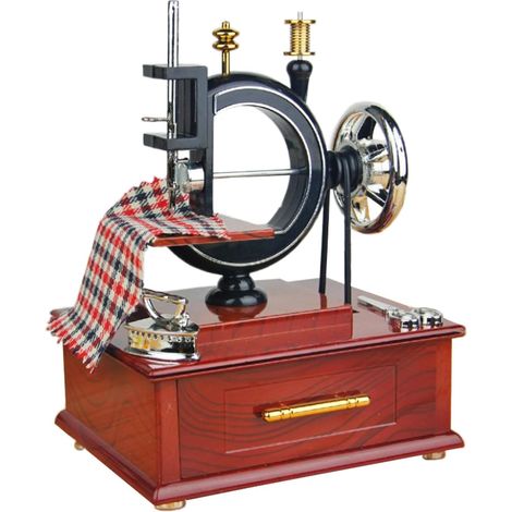 Mini Boîte à Musique Vintage, Boîte à Musique Machine à Coudre, Créatif boîte à Musique Mécanique, pour Le Cadeau de Mariage d'anniversaire de Décoration de Bureau (1/5)