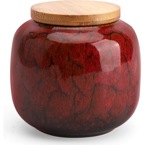 Boîte de conservation en céramique vintage avec couvercle pour café, thé, épices et (rose) (1/5)
