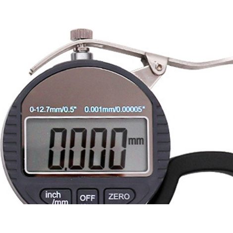 Jauge d'épaisseur numérique 0-12,7mm, micromètre digital de précision 0,001mm, outil de mesure pour papier, film et feuilles, affichage LCD, instrument de contrôle qualité. (1/4)