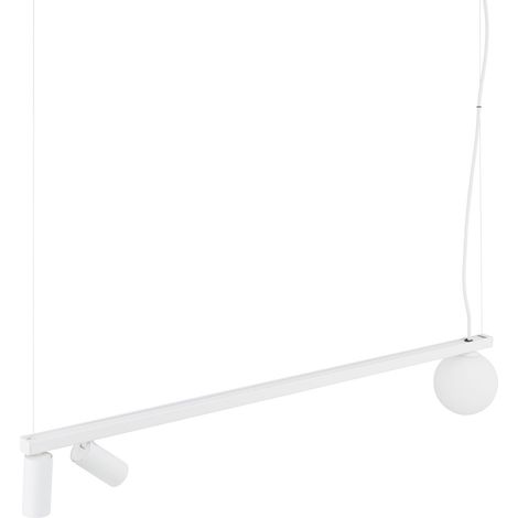 Hängelampe Glas Aluminium 2x GU10 +G9 107 cm lang Weiß Pendelleuchte Esstisch