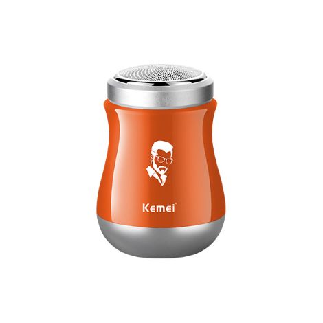 FOREHILL Rasoir électrique KM-RS91 Body Wash Mini Portable Couteau à barbe à trois lames (Orange USB), (1/3)