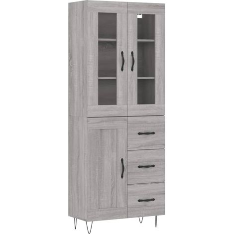 Buffet,Bahut,Meuble de Rangement haut Sonoma gris 69,5x34x180 cm Bois d'ingénierie CFW41674 (1/5)