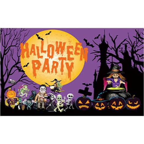 1 Toile de fond, bannière murale, rideau de porte, décoration Halloween, porche, salon, fête familiale (1/5)