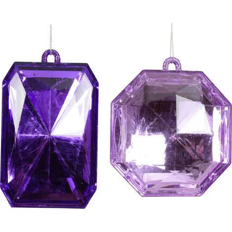 Decoris Weihnachtskugel aus Kunststoff Diamant 20 cm 2-fach sortiert Kugel