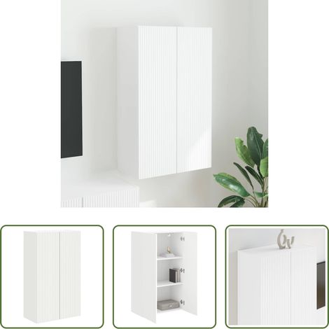 Holzwerkstoff - TV-Wandschrank Weiß 59,5 x 31 x 100 cm Holzwerkstoff (1/5)