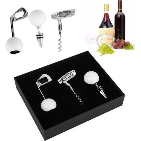 Coffret ouvre-bouteille manuel en forme de balle de golf, idéal pour un mariage, un anniversaire ou toute autre occasion spéciale, pour les amateurs de golf et de bière (3 pièces). (1/5)