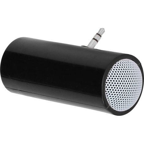 Mini Haut-Parleur Stéréo - 1 Unité - Noir Compact - Son Clair Jack 3,5mm - Mobile Tablette PC - Format Poche (1/5)