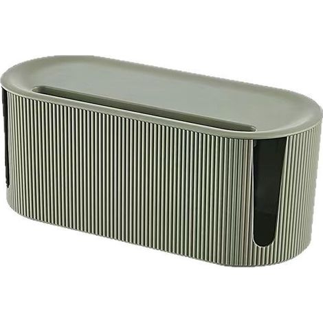 Boîte à câbles avec couvercle, organisateur domestique pour fils et prises, vert (1/5)