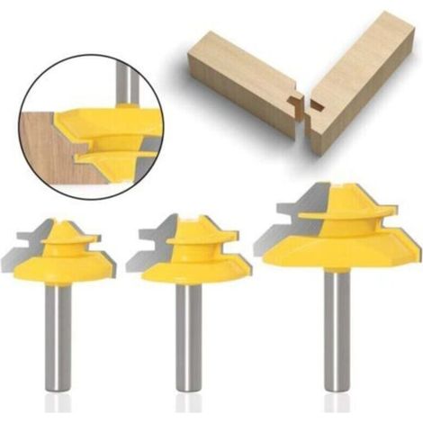 fresas ranuradoras de 45 grados (vástago de 8 mm) - Herramienta para fresadora de bloqueo de ingletes