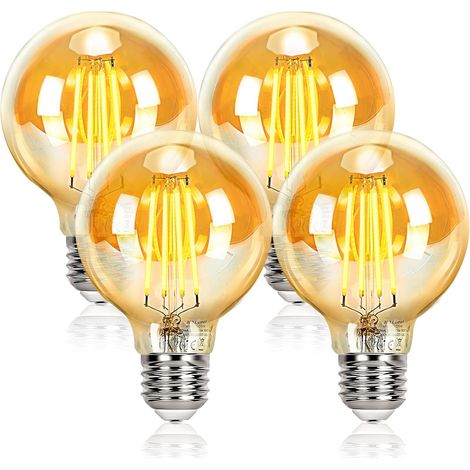 Ampoules LED vintage à filament rétro 4 W 220/240 V E27 Ampoule décorative G95 Cristal (1/8)