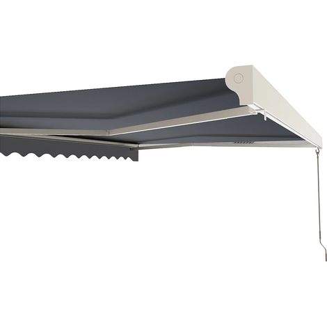 Store banne motorisé avec semi-coffre 5 x 3 m - anthracite - COFANA (1/5)