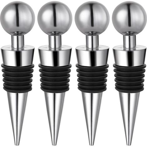 Lot de 4 bouchons bouchon bouteille vin réutilisables pour bouteille de vin, champagne, prosecco, bière, spiritueux (1/5)
