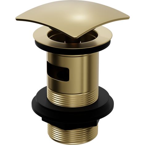 Colore Square Brushed Brass Slotted Click Clack Basin Waste (1/5)