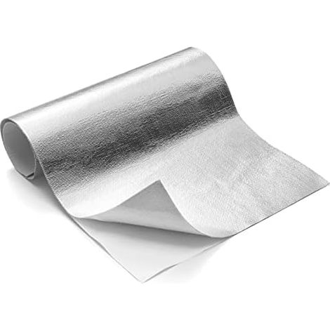 Aluminisierte Wärmedämmschicht mit Klebebeschichtung für Hitzebeständigkeit bis 1093°C (30 x 100 cm) (1/5)