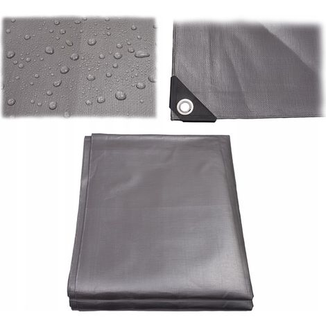 Lona marr贸n plateada de 3x5 m de gran espesor (210 g/m2) (1/5)