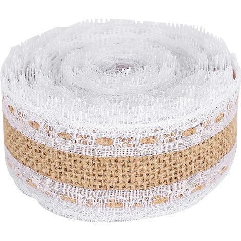 Dentelle lin rouleau 5 yards ruban boîte cadeau décoration couture vêtements ceinture DIY artisanat fait main (2) (1/5)