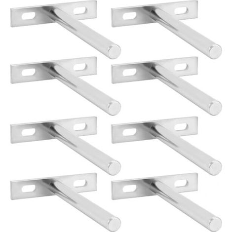 CHOYCLIT 8 pezzi staffe invisibili per mensole a muro - 117 mm - Staffe per mensole galleggianti in ferro pieno (1/5)