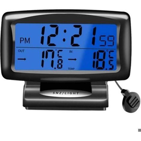 Horloge de Température de Voiture, Horloge Numérique LED avec Rétro-éclairage Tableau de Bord de Température de Voiture (1/5)