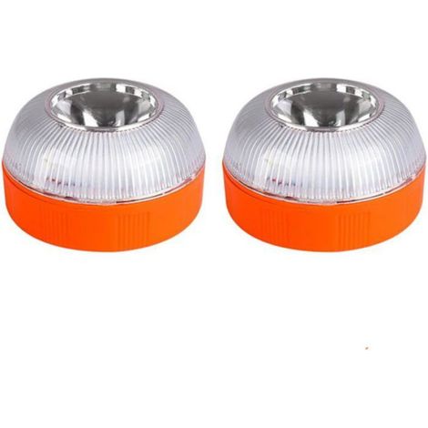 Lampe rechargeable d'urgence V16 - - Induction magnétique - Base magnétique - Compact - 8 LED jaunes - Flash jaune (1/5)