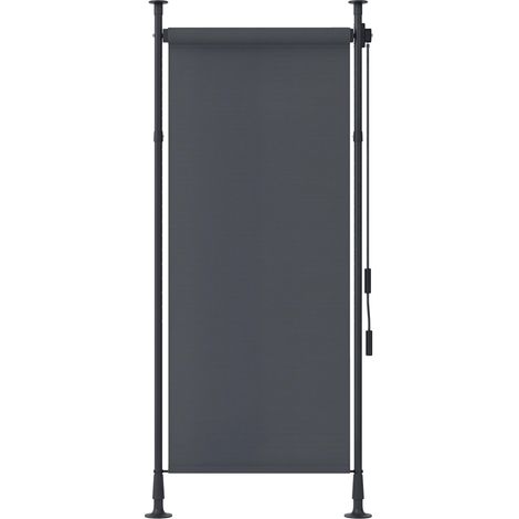 Store banne autoportant — Longueur réglable, installation sans perçage, structure en alliage d'aluminium — 1,2 x 2,2–3,1 m, gris foncé