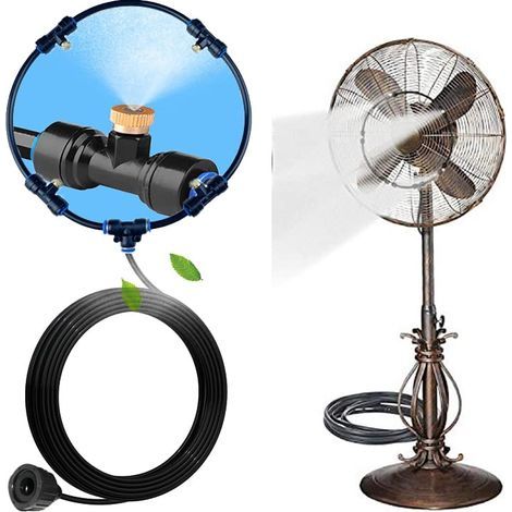 Nebelventilator-Kühlsystem für die Terrasse, Wassersprühventilator, Sommer-Wassersprüher für Pflanzen (35,6 cm) (1/5)