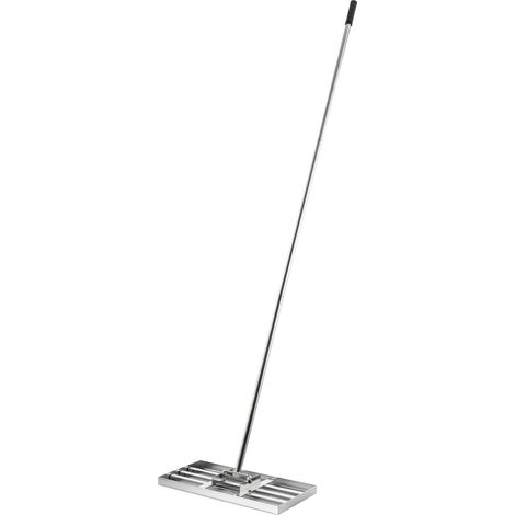Wiltec Rastrello livellante in acciaio inox con manico incl. Taglia S Livellatore prato Livellamento