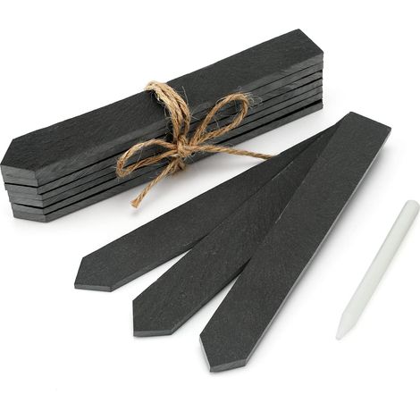 10pz 15X2CM Étiquettes Plantes en Ardoise pour Plantes, Étiquettes Jardin Exterieur Avec Stylo, Étiquette Potager, Étiquette pour Semis